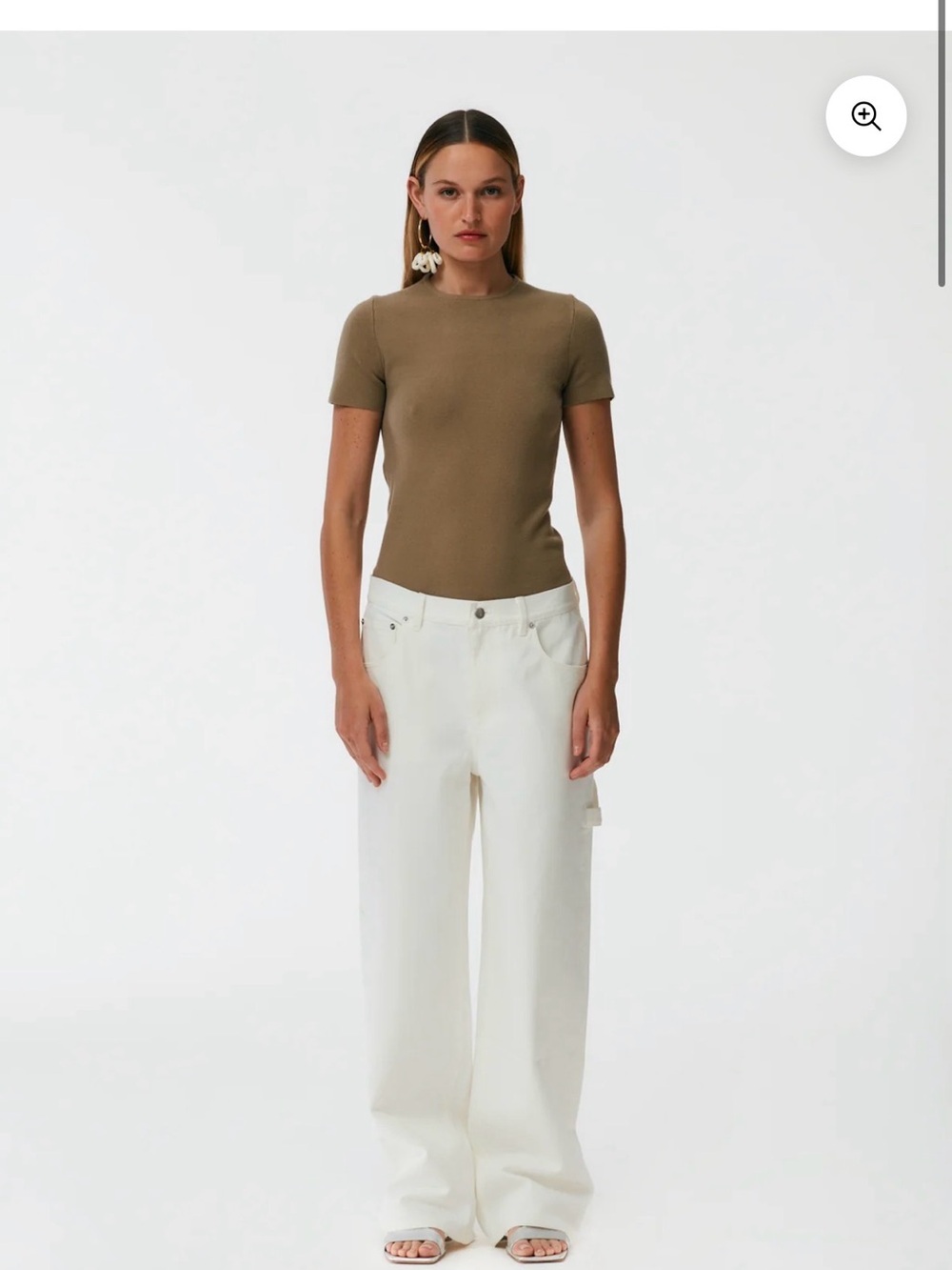Tibi Wide-Leg Jeans in Cream